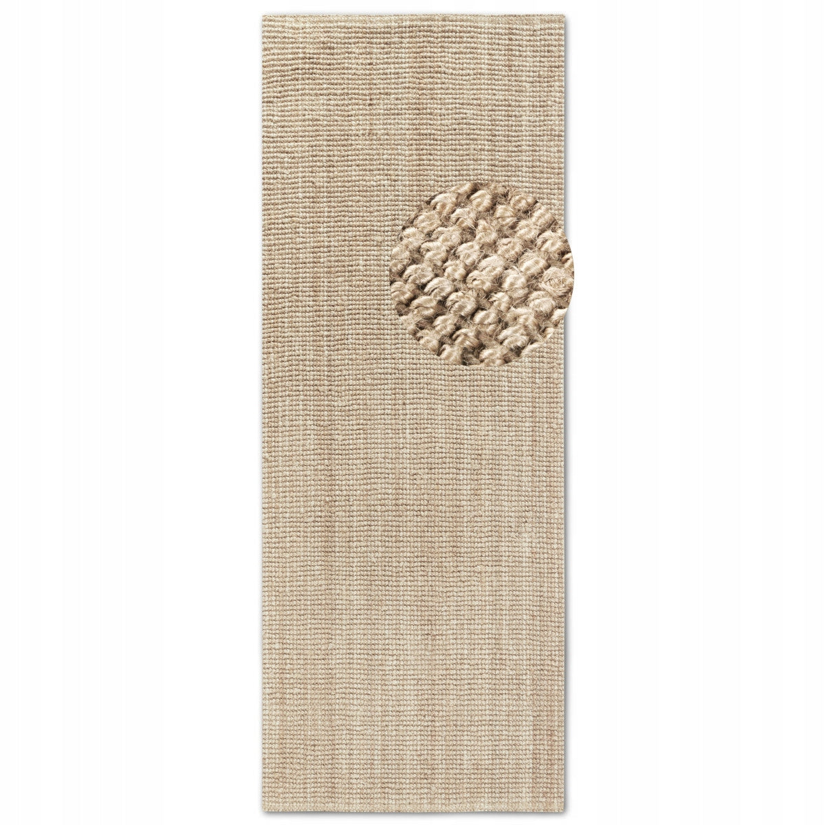 Jute walkway for living room 80x200cm, natural cream jute walkway