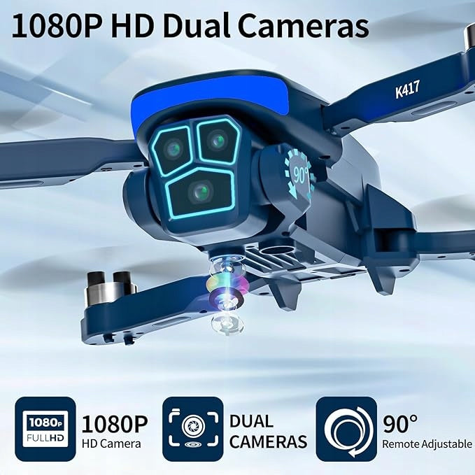 K417 1080p Drone, Lights, FPV WiFi, Foldable, For Beginners Brand no brand