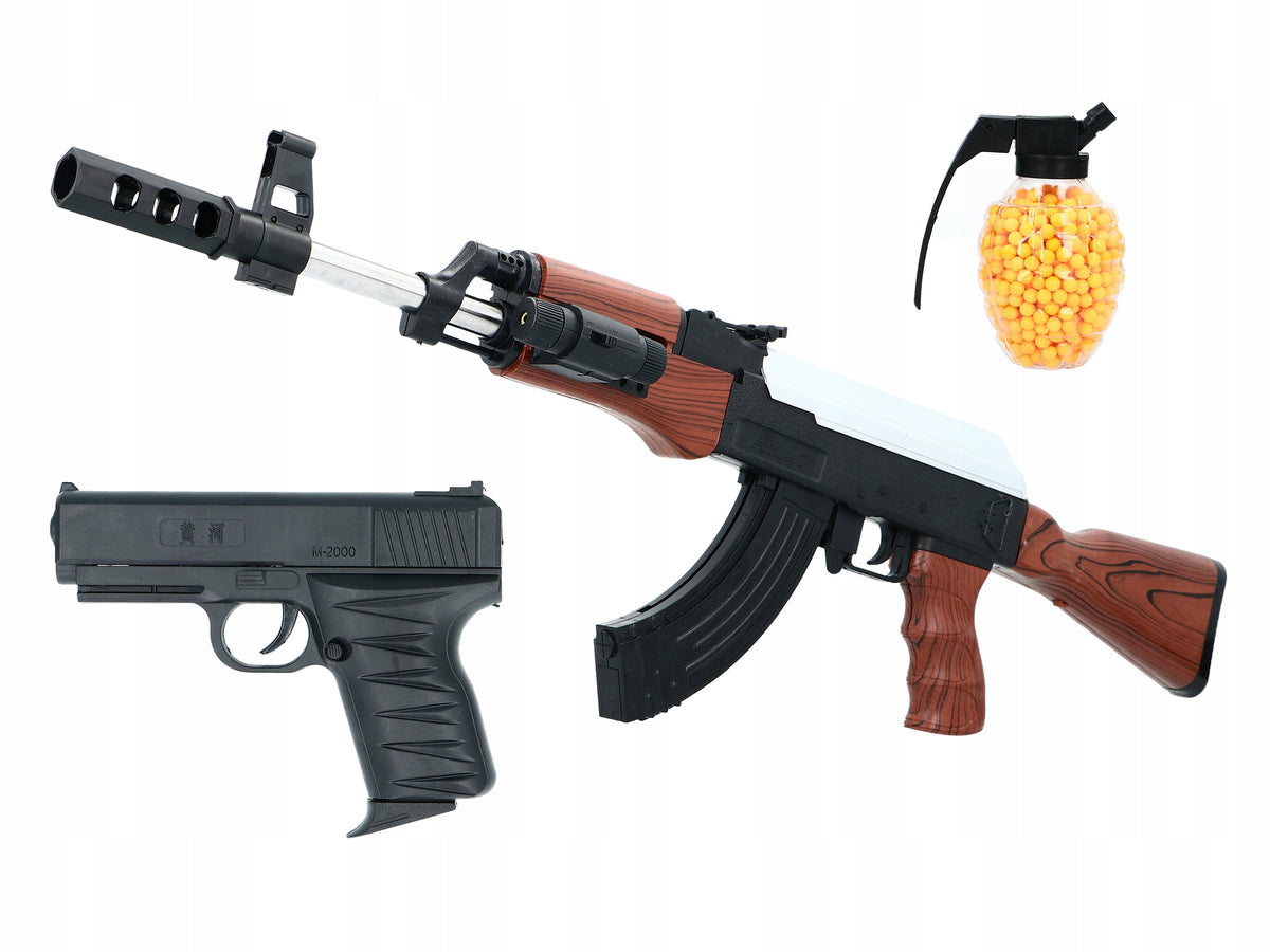 KALASHNIKOV RIFLE AK47 + PISTOL + BALLS