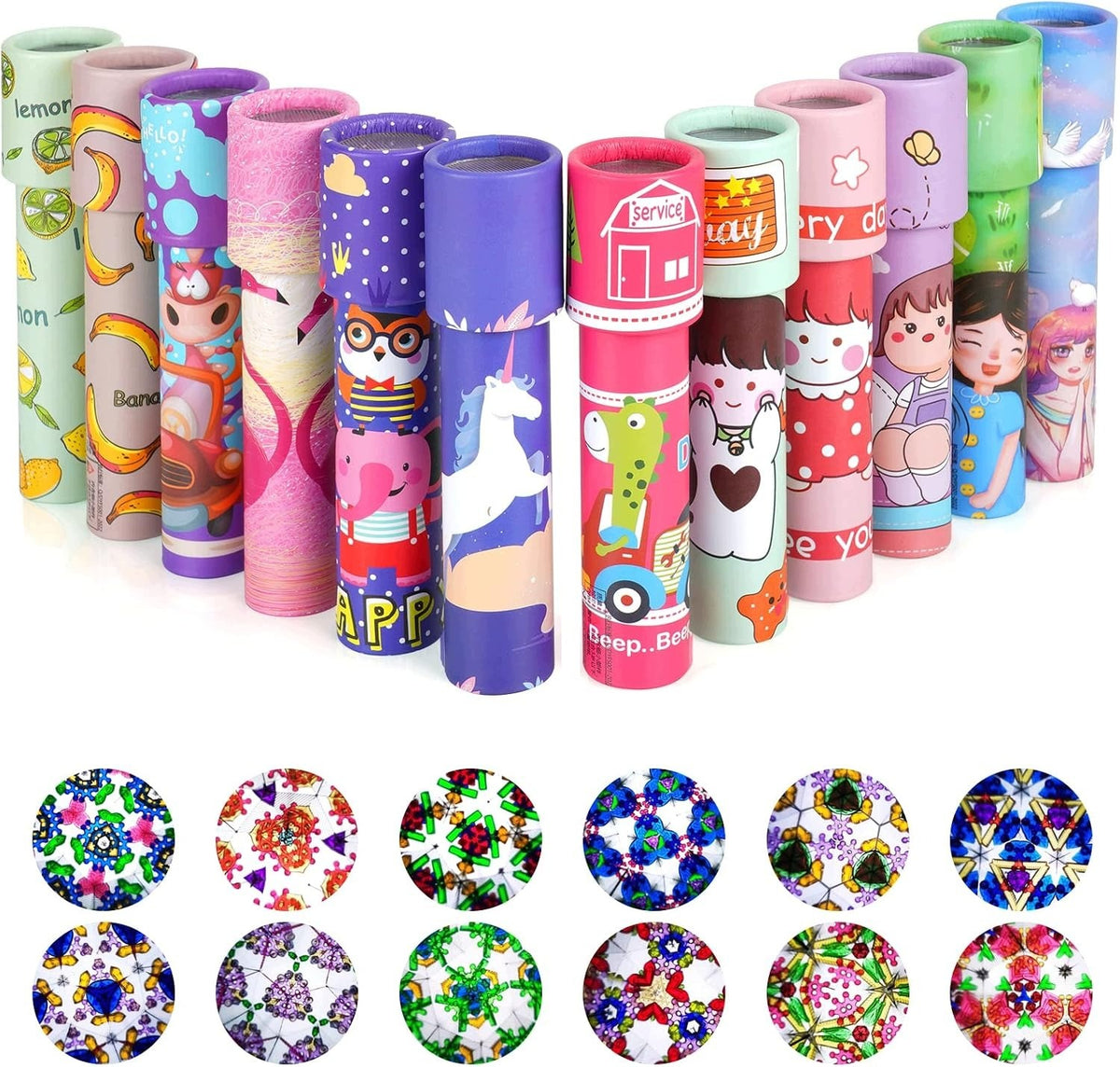KALEIDOSCOPE SET OF COLORFUL KALEIDOSCOPES FOR CHILDREN 12 PIECES PER GIFT Brand no brand