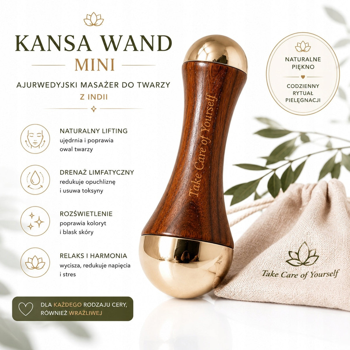 KANSA WAND MINI FACE MASSAGER LIFTING DRAINAGE AYURVEDA