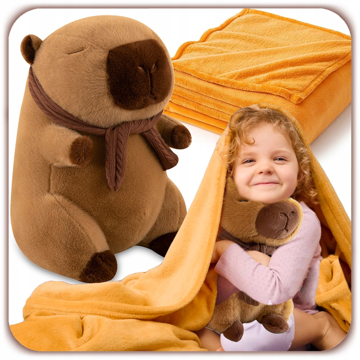 KAPIBARA PLUSH TOY BLANKET SET LARGE CAPYBARA + BLANKET GIFT CHILDREN Packaging status original