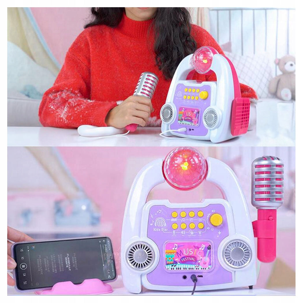 KARAOKE FOR KIDS MICROPHONE AMPLIFIER TRIPOD SET SOUND LED EFFECTS Brand click4TOYS