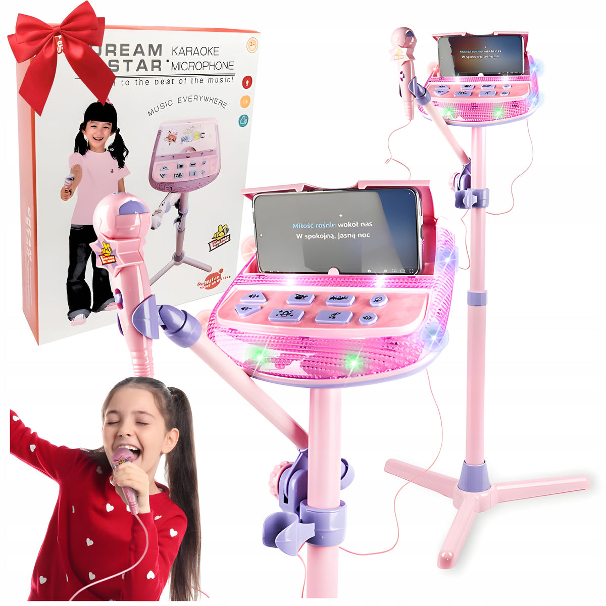 KARAOKE SET FOR CHILDREN MICROPHONE +ADJUSTABLE MP3 TRIPOD EFFECTS SOUNDS