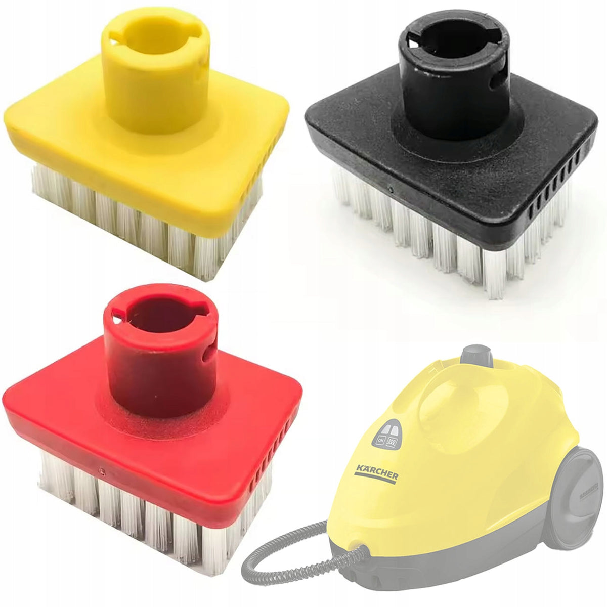KARCHER STEAMER BRUSHES WITH WHITE BRISTLES 3 PCS SC1 SC2 SC3 SC4 SC5
