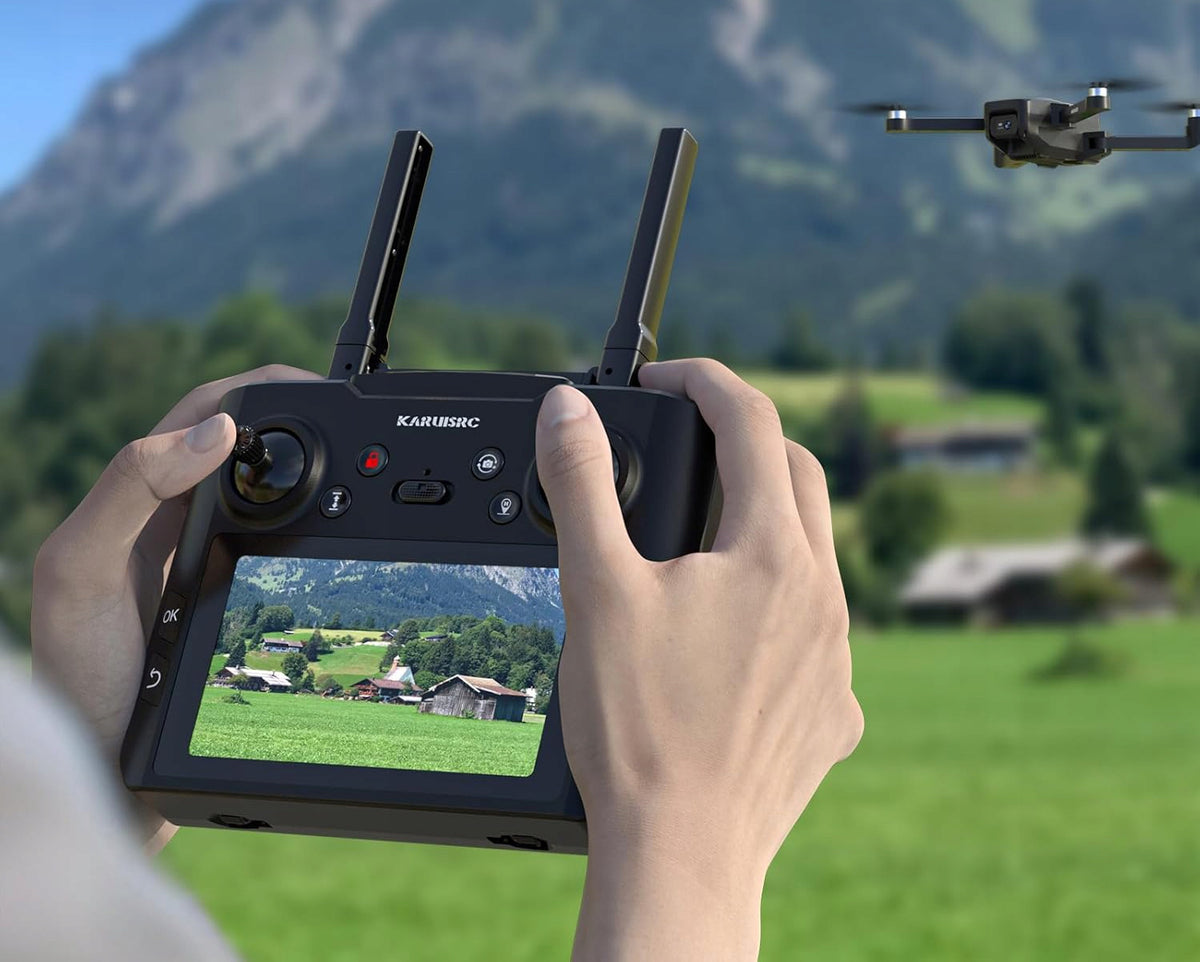 KARUISRC K600 DRONE WITH FULLHD CAMERA 1080P REMOTE CONTROL WITH SCREEN 4,5" GPS WIFI 5GHz Packaging status original