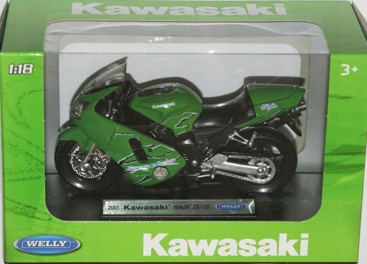 KAWASAKI Ninja ZX-12R 2001 model 1:18 Welly Brand Welly