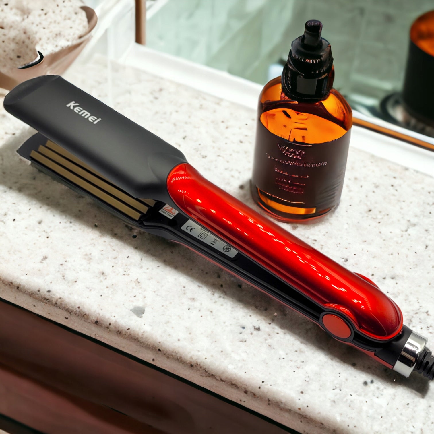 KEMEI HAIR CRIMPER WITH TEMPERATURE CONTROL AND CERAMIC COATING Brand Kemei