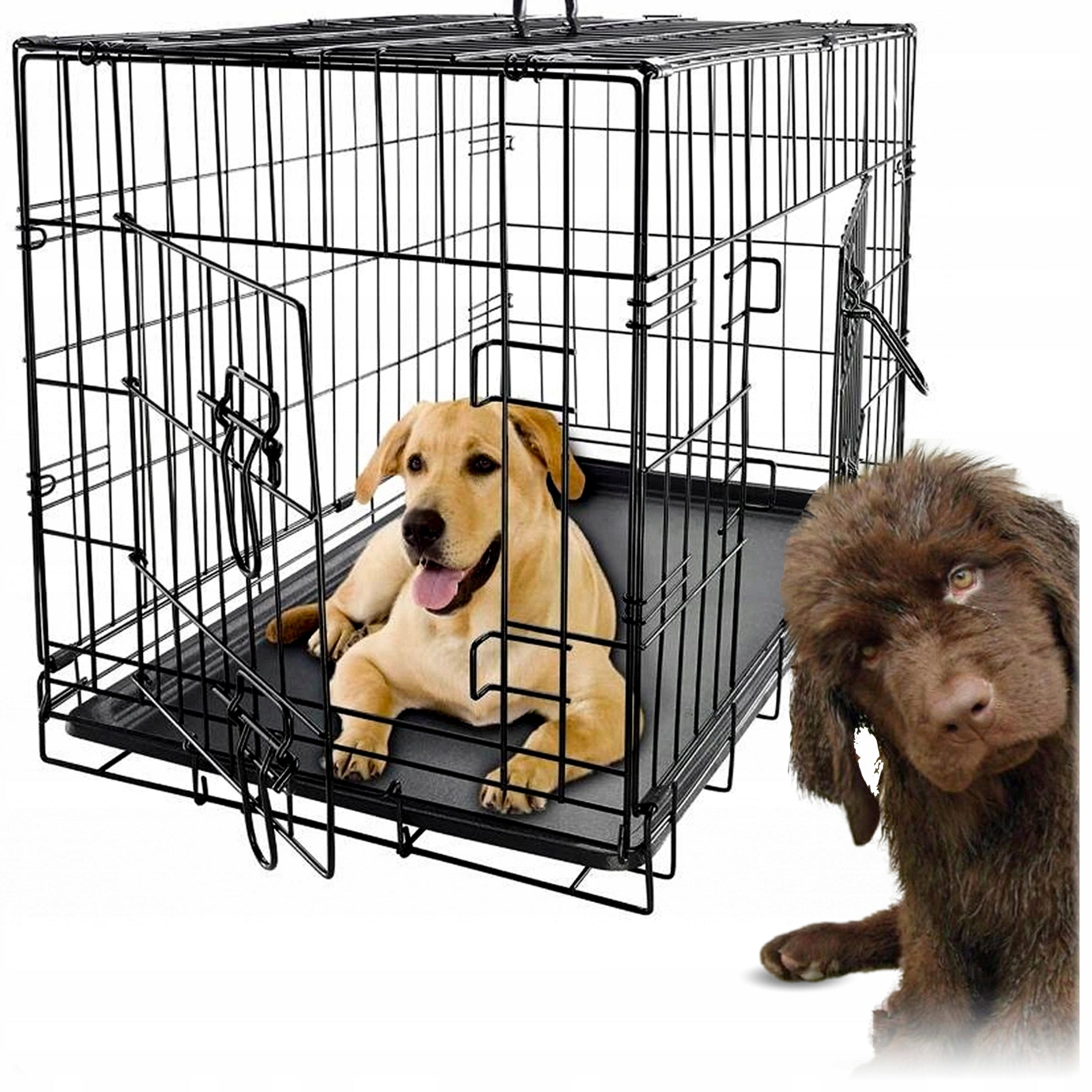 KENNEL CAGE FOR DOG CAT PLAYPEN FOLDING 76x54x62 cm wire 4.5mm
