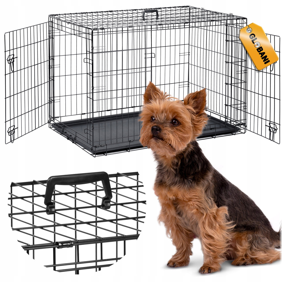KENNEL CAGE METAL PLAYPEN Transporter for DOG DOGS 60x43x50 cm S