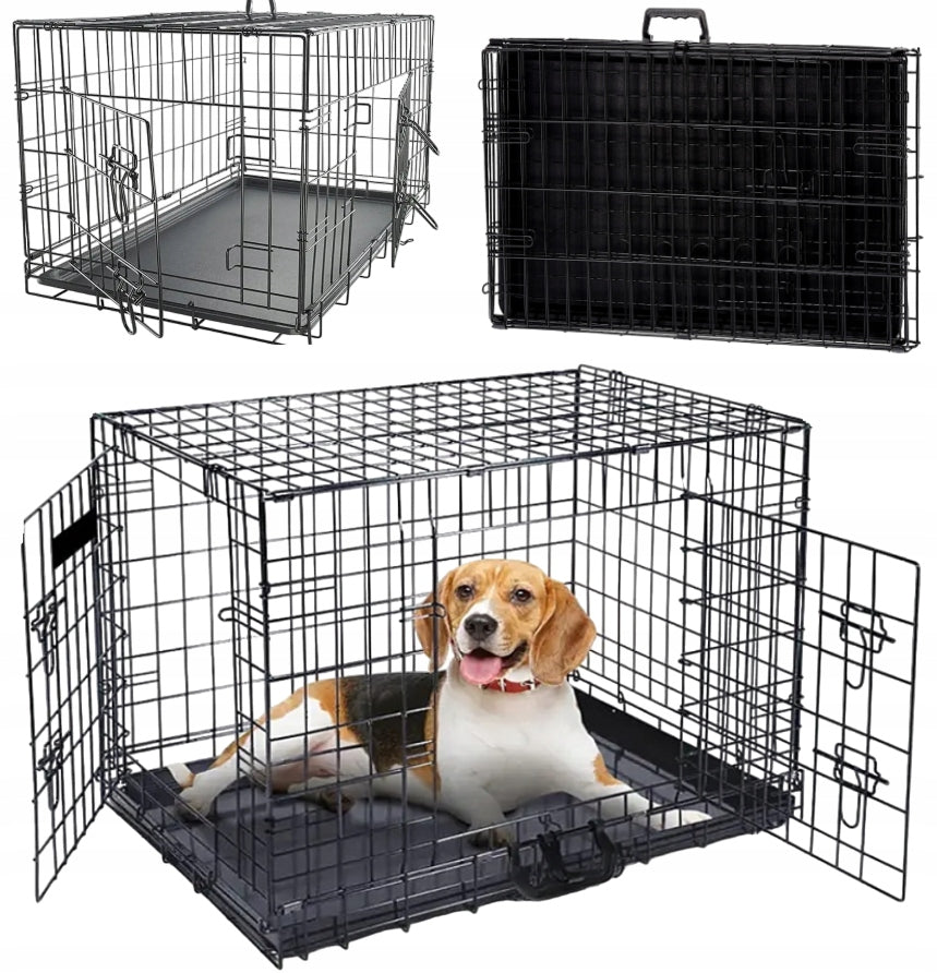 KENNEL CAGE PLAYPEN TRANSPORTER FOR CAT DOG 61x42x48,5 cm M METAL