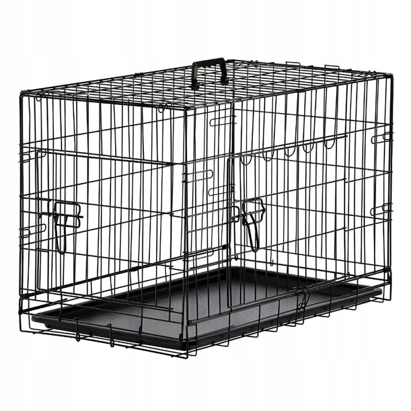 KENNEL DOG CAGE WITH TRAY FOLDING ANIMAL TRANSPORTER 120CM XXL Packaging status original