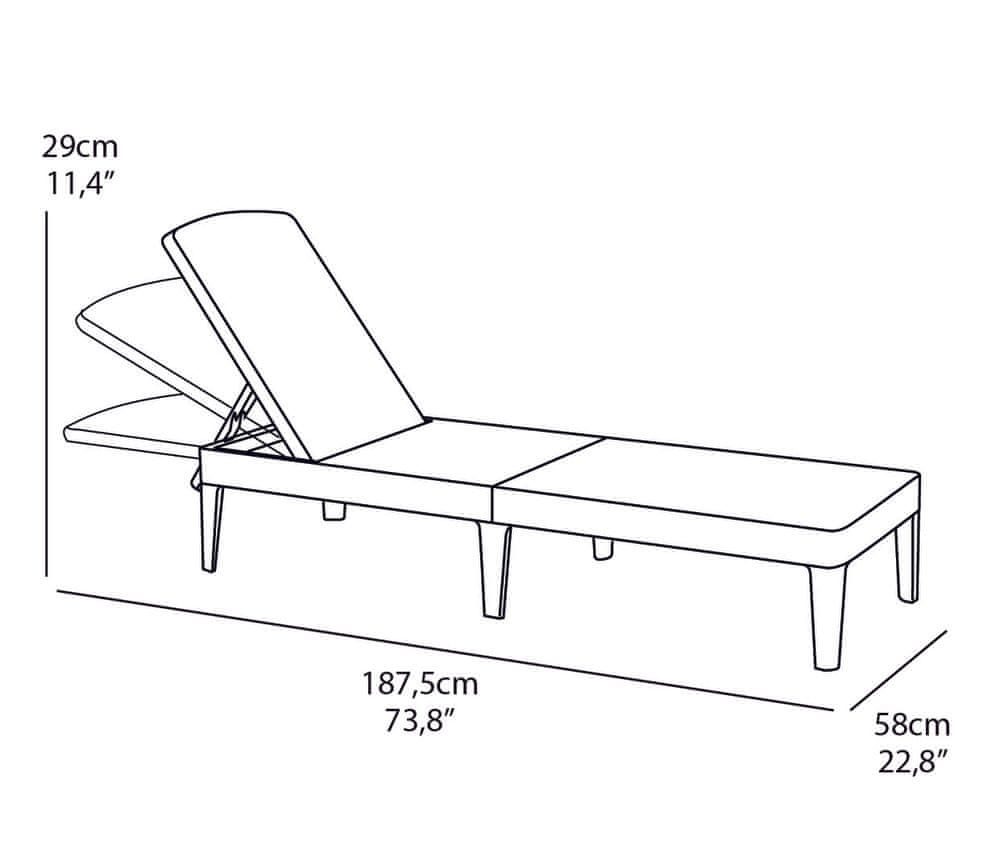 KETER JAIPUR GRAPHITE RATTAN LOUNGER Brand Keter