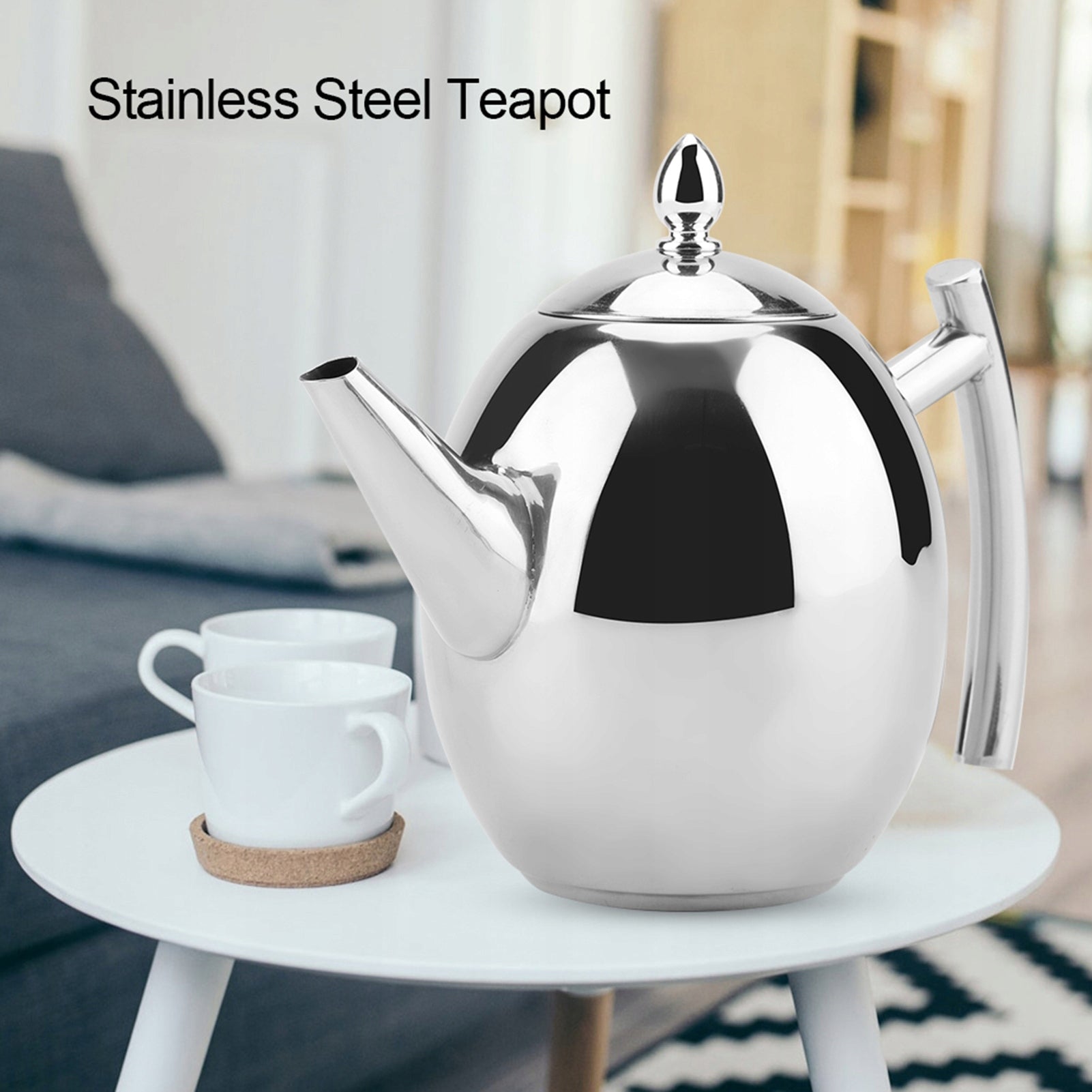 KETTLE 1.5L INFUSER RETRO SMALL TRADITIONAL WITH STRAINER INDUCTION SILVER Brand no brand