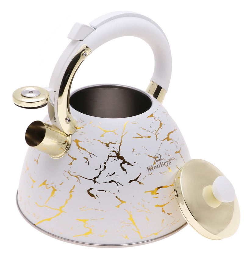 KETTLE Steel 3l White Gold With Whistle INDUCTION Gas 6650 Manufacturer code AU-6650Cz