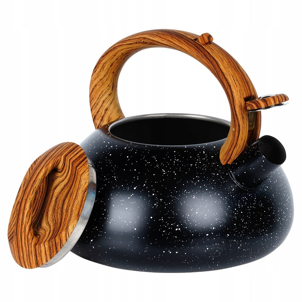 KETTLE WITH WHISTLE TRADITIONAL INDUCTION GAS STAINLESS STEEL 3 LITERS BLACK Packaging status original