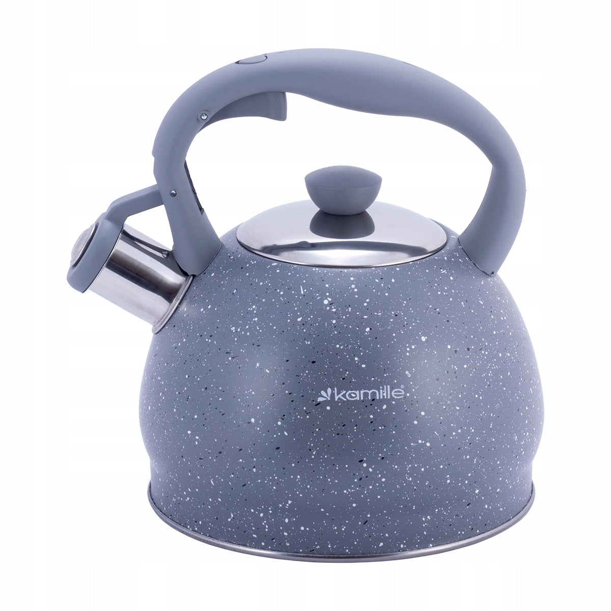 KETTLE WITH WHISTLE grey marbled comfortable 2,0 L GAS INDUCTION KAMILLE Packaging status original
