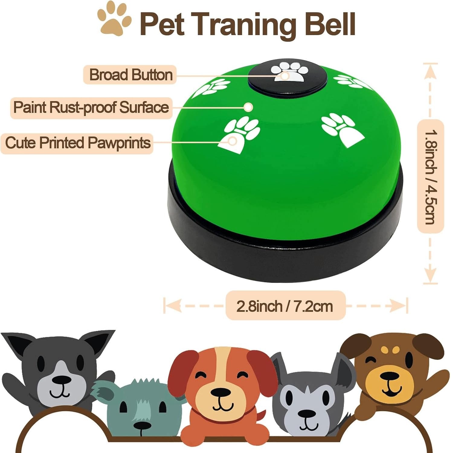 KEXIAVA Dog Bell for Door 2 Pcs Training Learning to Go Out Green Brand no brand