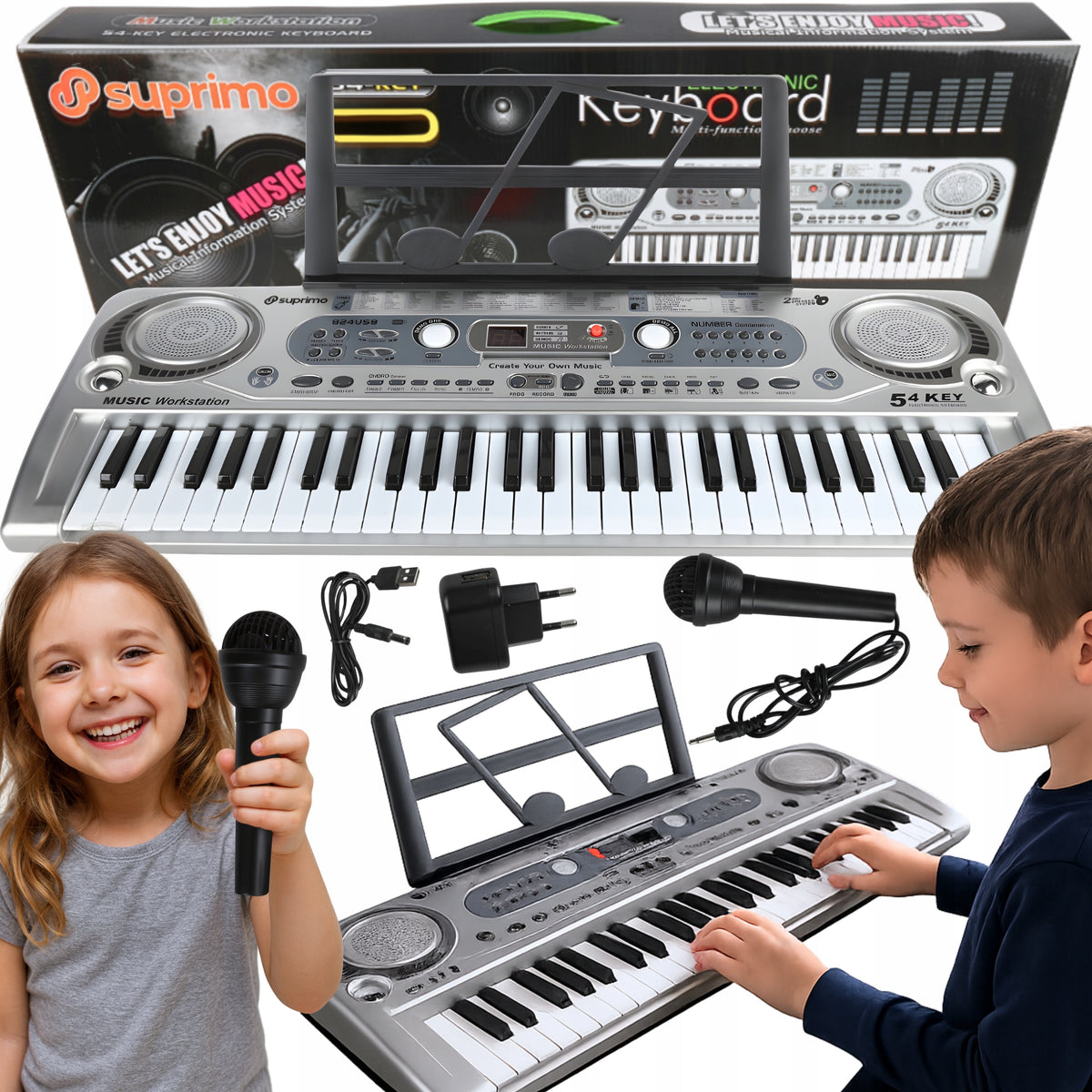 KEYBOARD EDUCATIONAL ORGAN PIANO FOR CHILDREN TO LEARN TO PLAY USB MICROPHONE