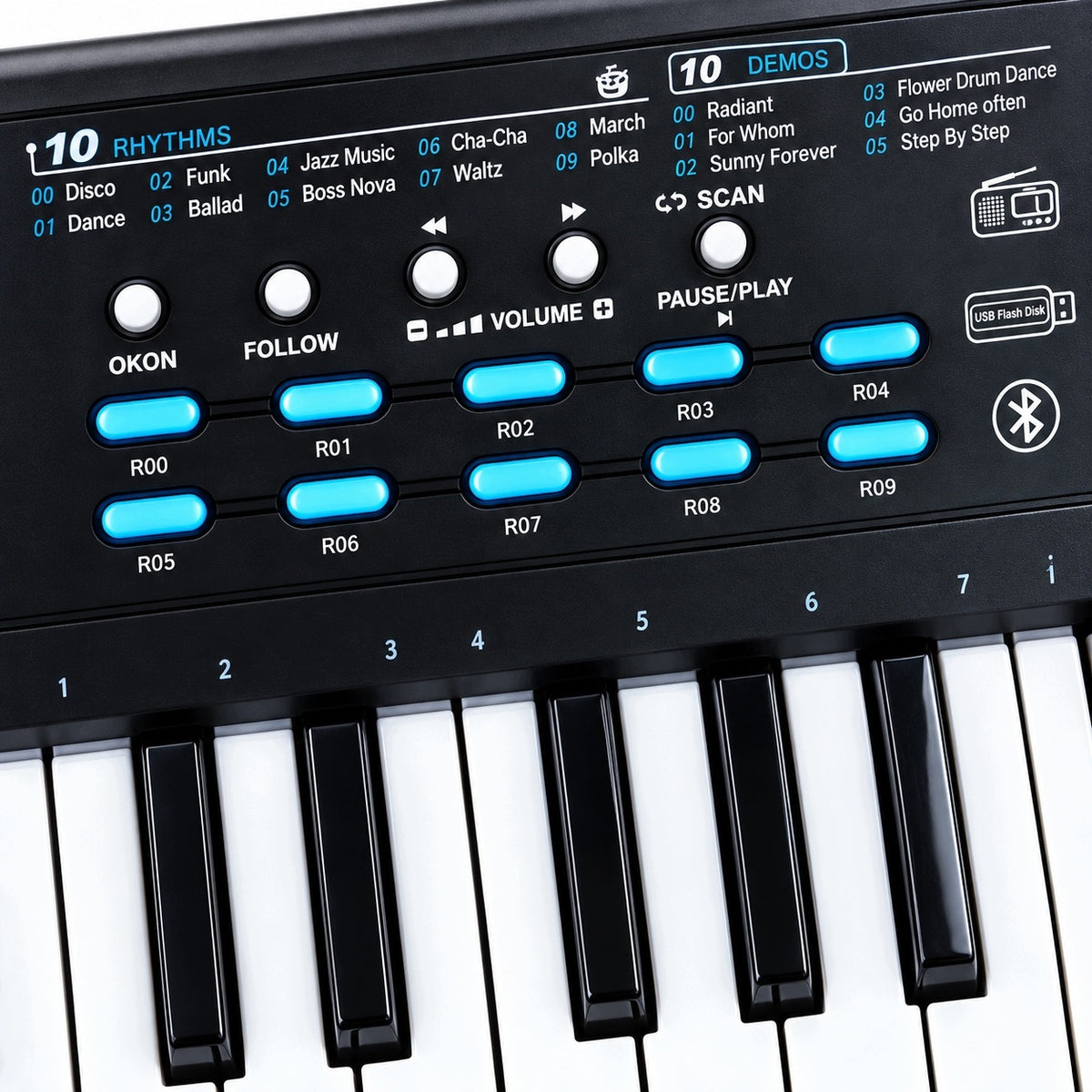 KEYBOARD ORGAN PIANO 61 KEYS MICROPHONE POWER SUPPLY USB BLUETOOTH MP3 Packaging status original