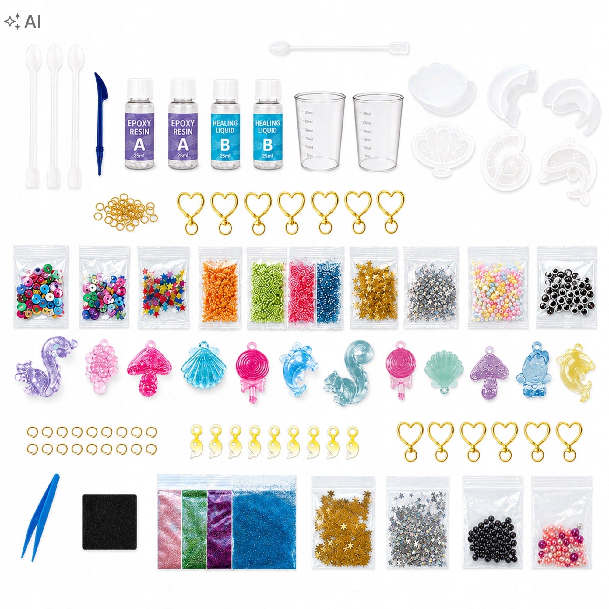 KEYCHAIN MAKING KIT 6 PCS 95EL DIY CREATIVE KEY CHAINS Manufacturer code 008867