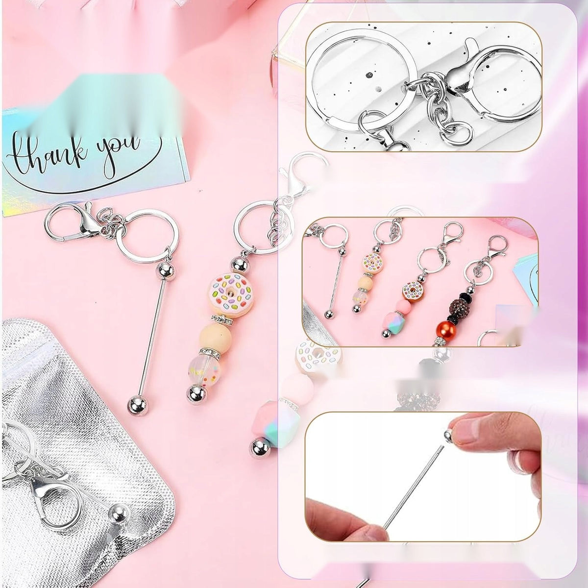 KEYCHAINS SET OF 30 PIECES METAL DIY FOR DIY BLANK CARDS Manufacturer code 5908140724778