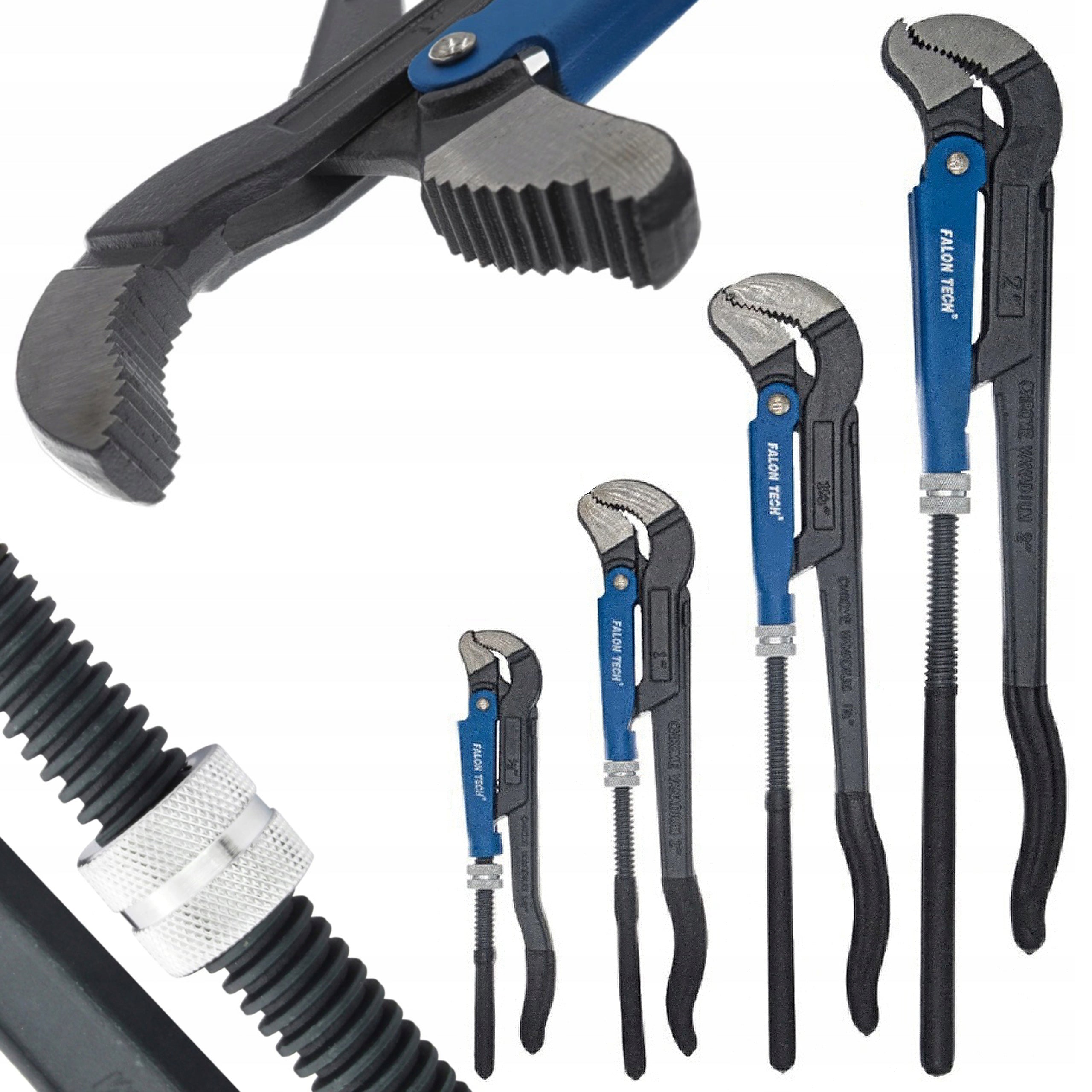 KEYS ADJUSTABLE PLIERS FROG TYPE SWEDE Set 4pcs 1/2" 1" 1,5" 2"
