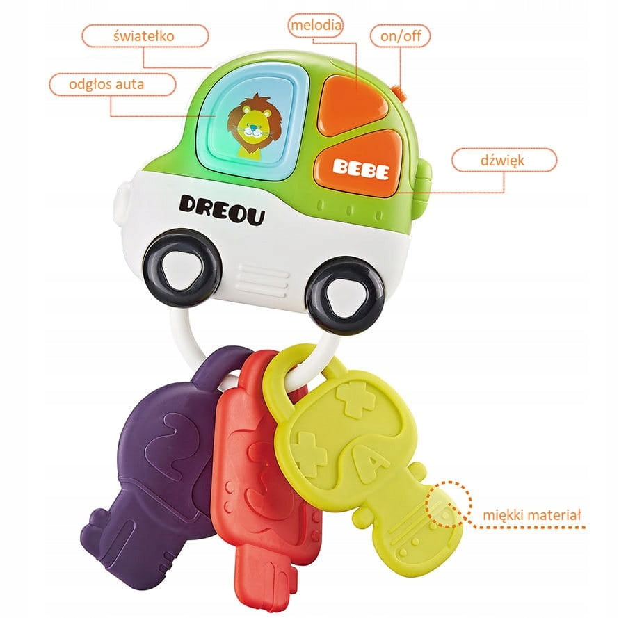 KEYS SOFT INTERACTIVE LIGHT SOUND PILOT TEETHER Kid's age 18+ months