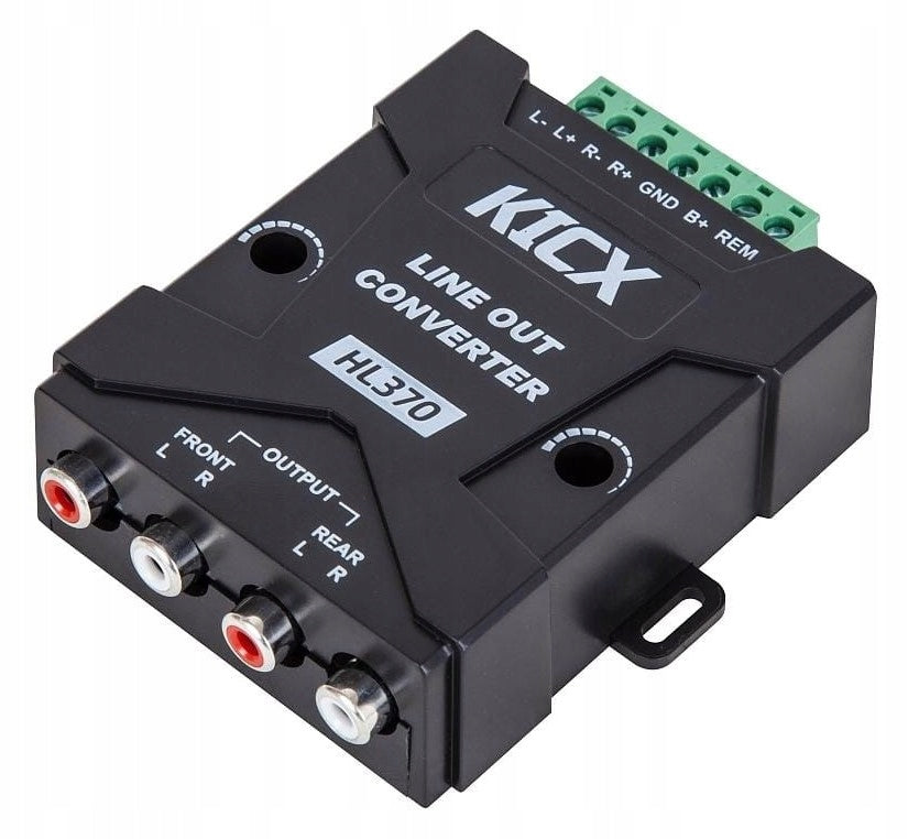 KICX HL 370 Audio Signal Converter Hi-Low High Low 4x RCA Cinch Remote