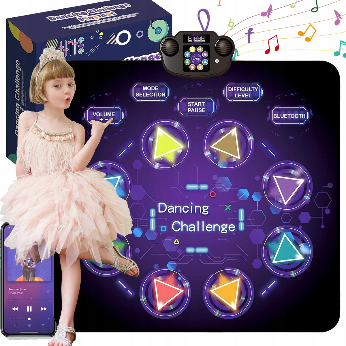KIDS DANCE MAT BLUETOOTH LIGHT MUSICAL DANCE MAT 8 MODES