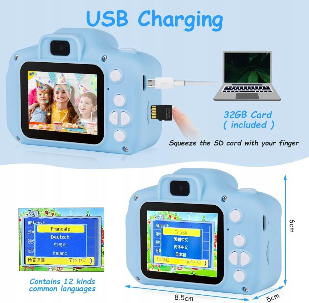 KIDS DIGITAL CAMERA 1080P HD 2" SELFIE SCREEN BLUE Brand no brand