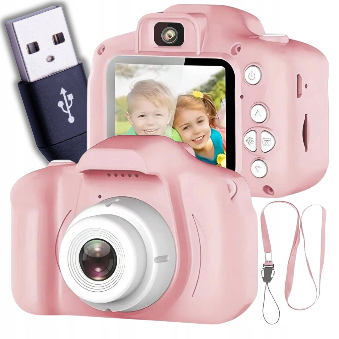 KIDS DIGITAL CAMERA FULL HD 1080p GAME CAMERA | XXL PINK SET