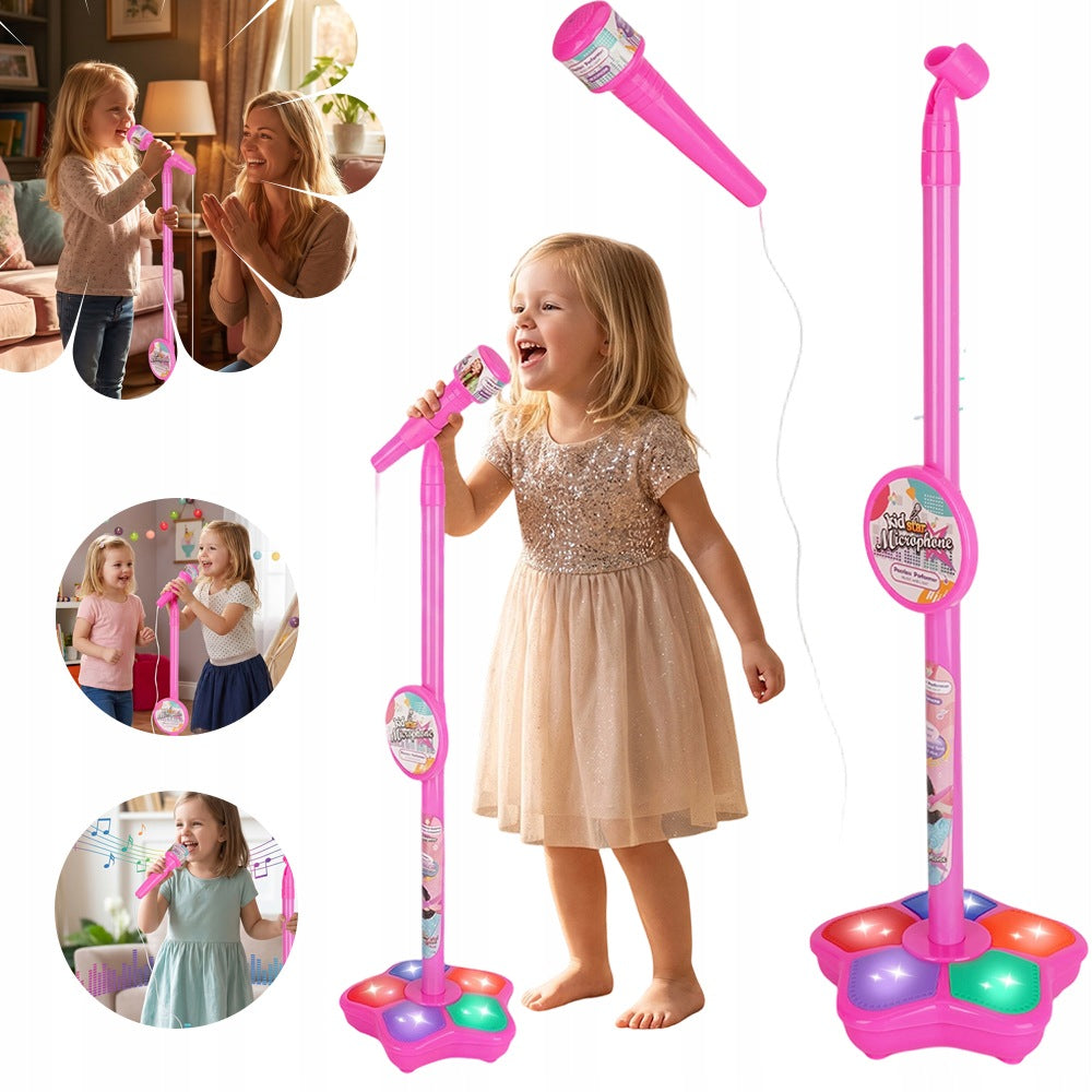 KIDS MICROPHONE WITH STAND MICROPHONE ON TRIPOD KARAOKE KIT