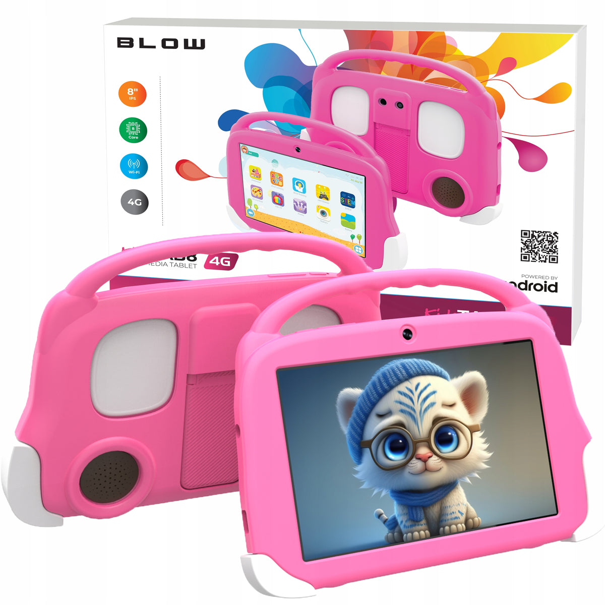 KIDS TABLET 8" 4G LTE 4/64GB WiFi GPS CASE EDUCATIONAL GIFT SET