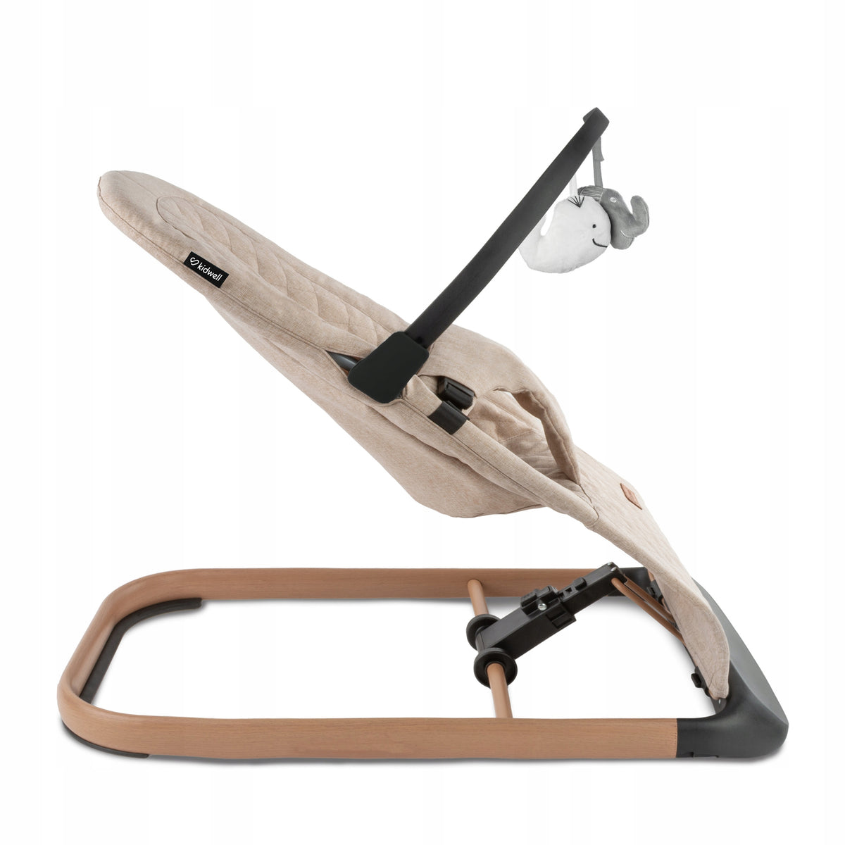 KIDWELL ROCKER LOUNGER LARO FOLDING 2 TOYS HEADBAND Beige/Wooden 0m+ Brand Kidwell
