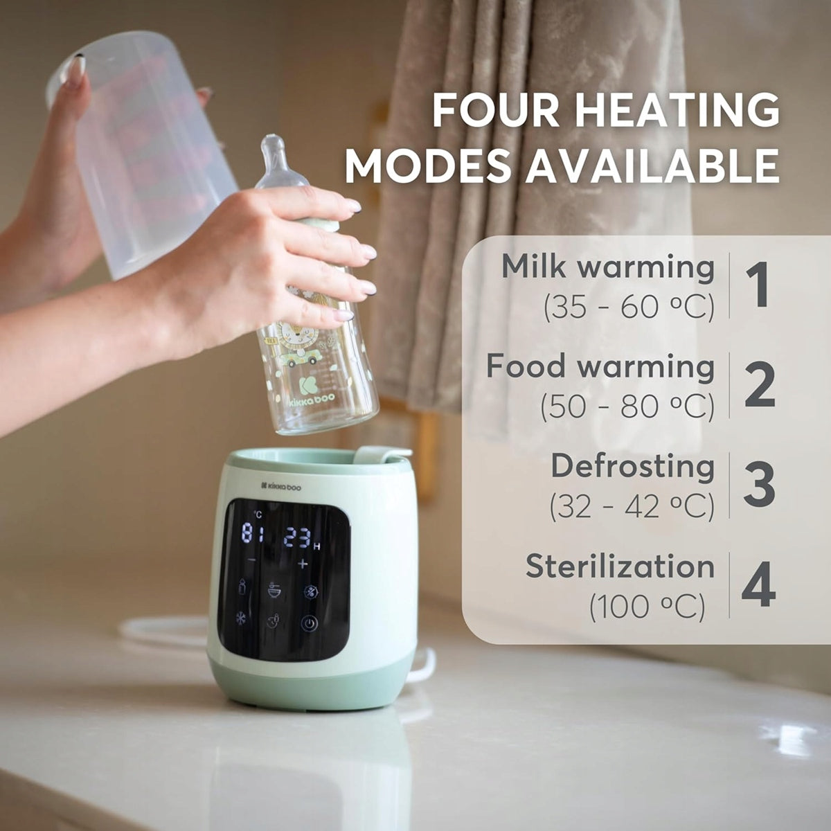 KIKKA BOO CALDO sterilizer 4in1 bottle and jar warmer Brand KikkaBoo