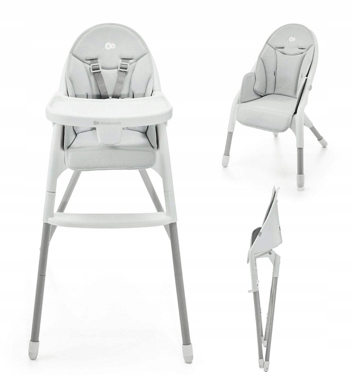 KINDERKRAFT Dinnly highchair Color white shades of gray and silver