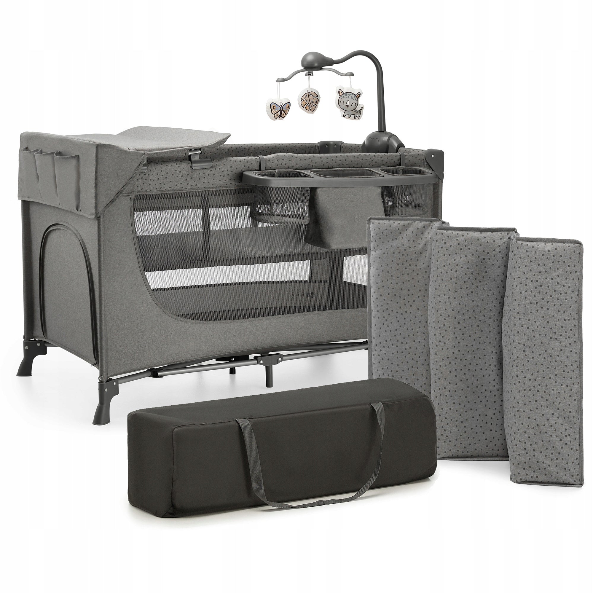 KINDERKRAFT JOY 2 WITH ACCESSORIES Travel cot 3in1 folding playpen