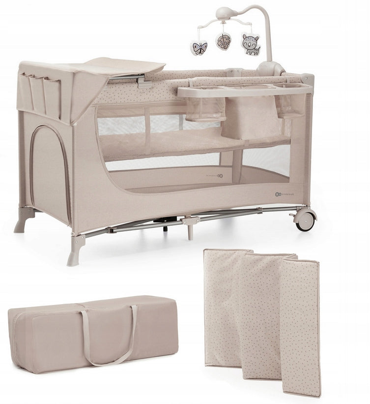KINDERKRAFT JOY 2 WITH ACCESSORIES Travel cot 3in1 folding playpen
