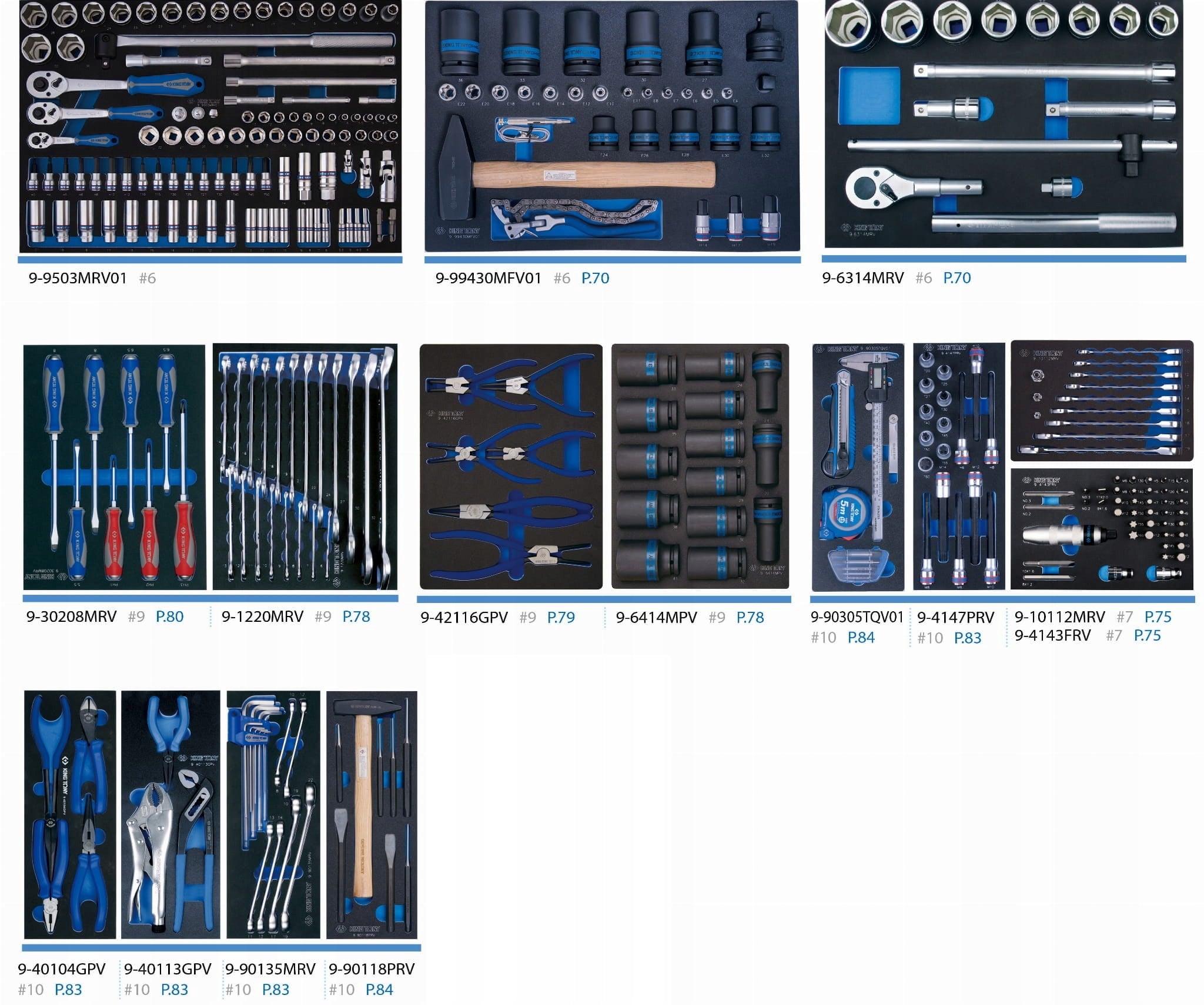 KING TONY WORKBENCH CABINET 10 DRAWERS + SET OF 308 TOOLS Manufacturer code 87SQ32-10BA-BK + 934-308MRVD