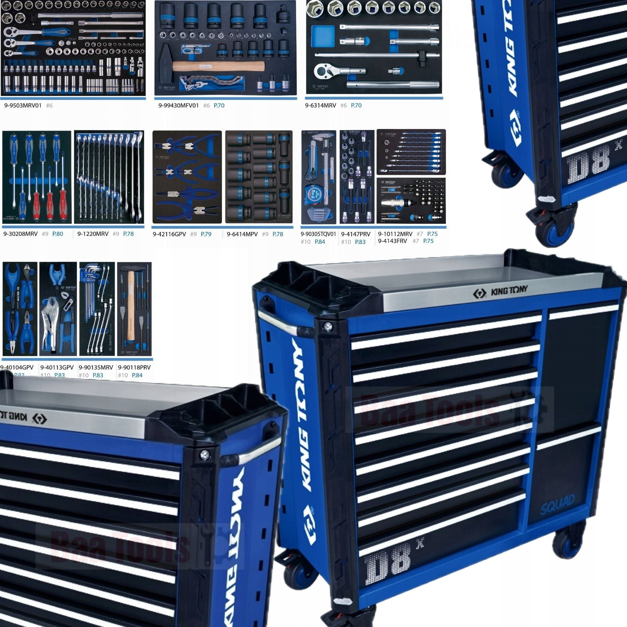 KING TONY WORKBENCH CABINET 10 DRAWERS + SET OF 308 TOOLS