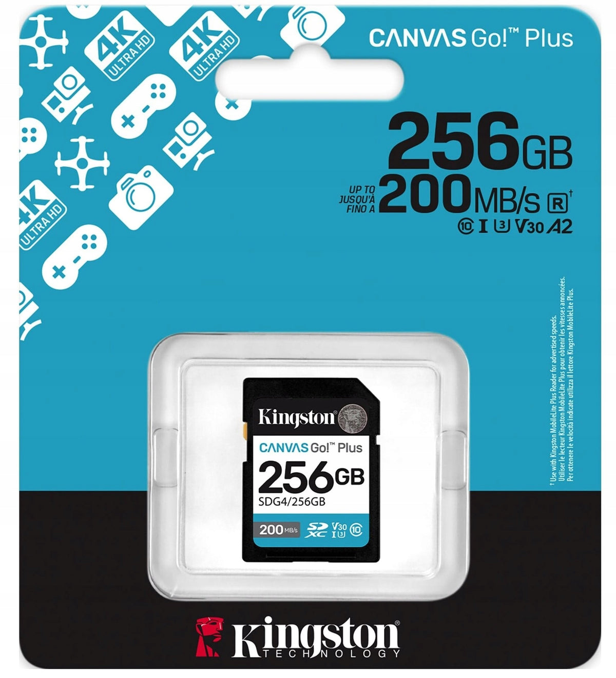 KINGSTON Canvas Go! Plus SDXC 256GB Memory Card Card capacity 256 GB