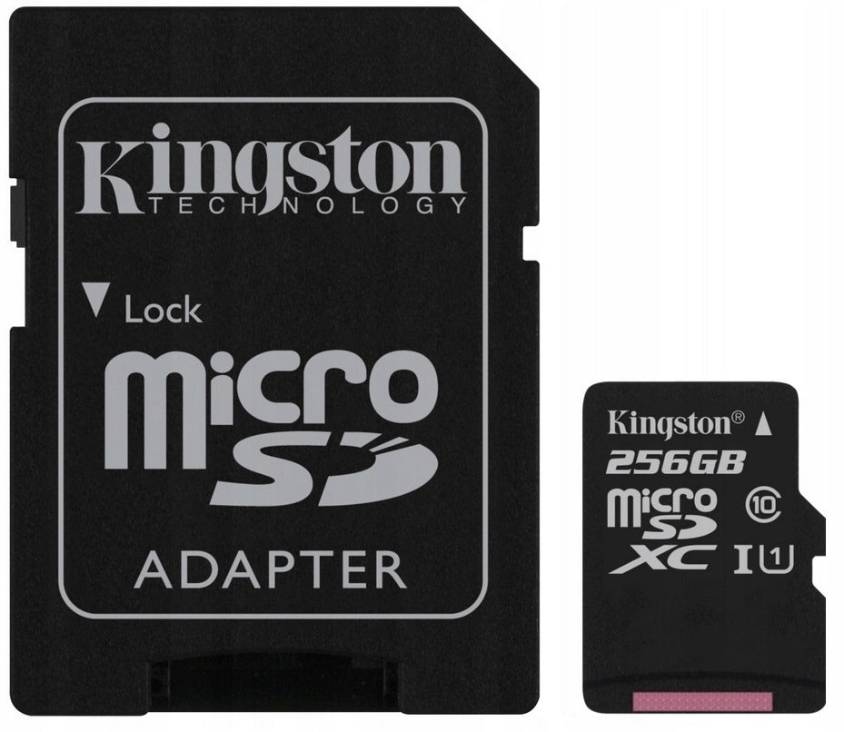 KINGSTON MEMORY CARD 256 GB MICRO SD CLASS 10 WITH ADAPTER FOR SD Packaging status original