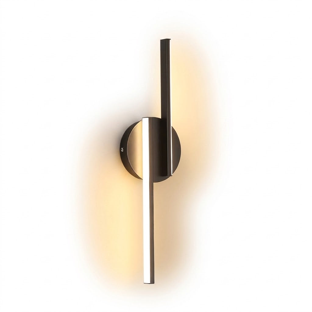 KINKIET CZARNA LAMPA ŚCIENNA LED NOWOCZESNA SALONU KORYTARZ 45CM 16W 3000K