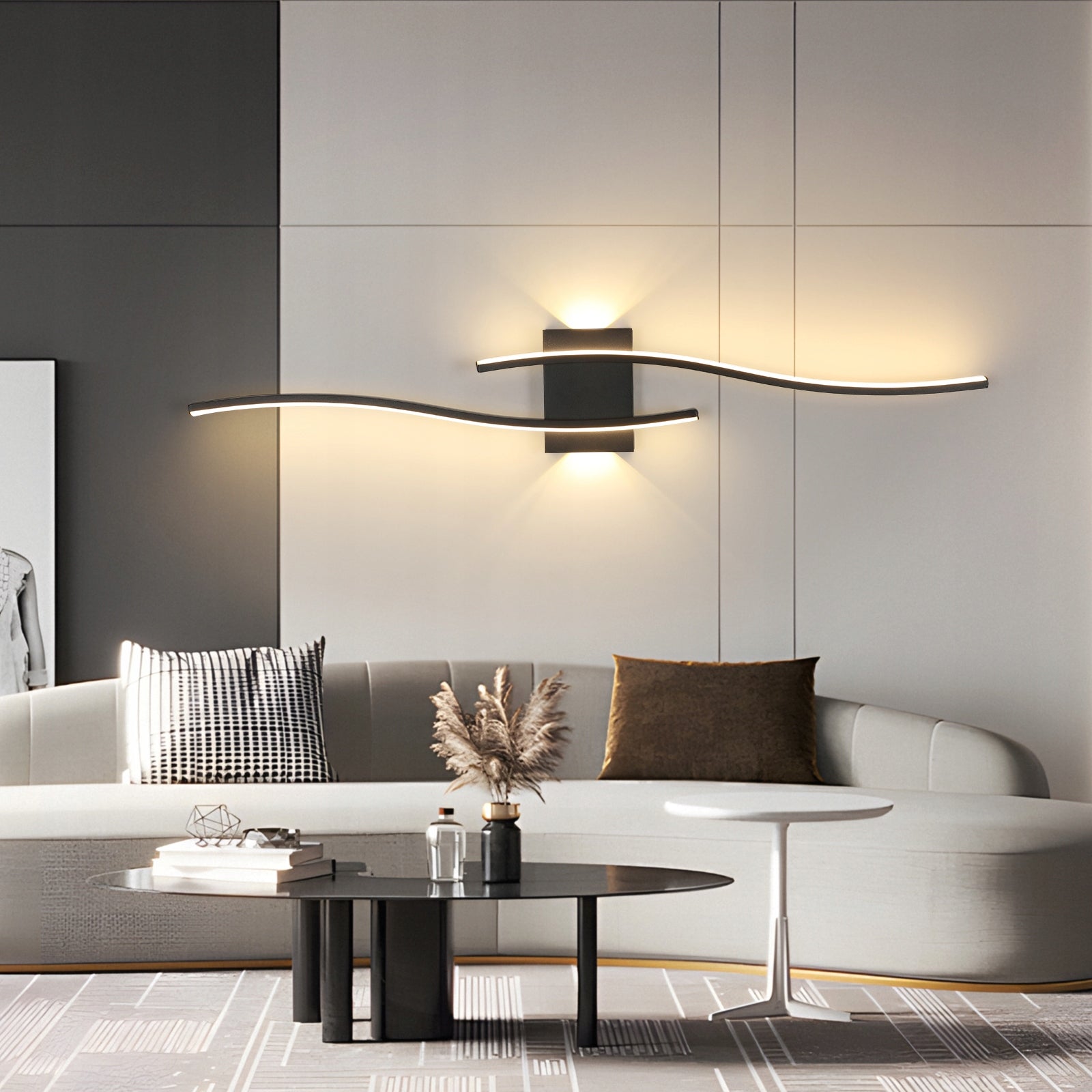KINKIET LED LAMPA SCIENNA CZARNA NOWOCZESNA DO SALON KORYTARZ 3000K 27W