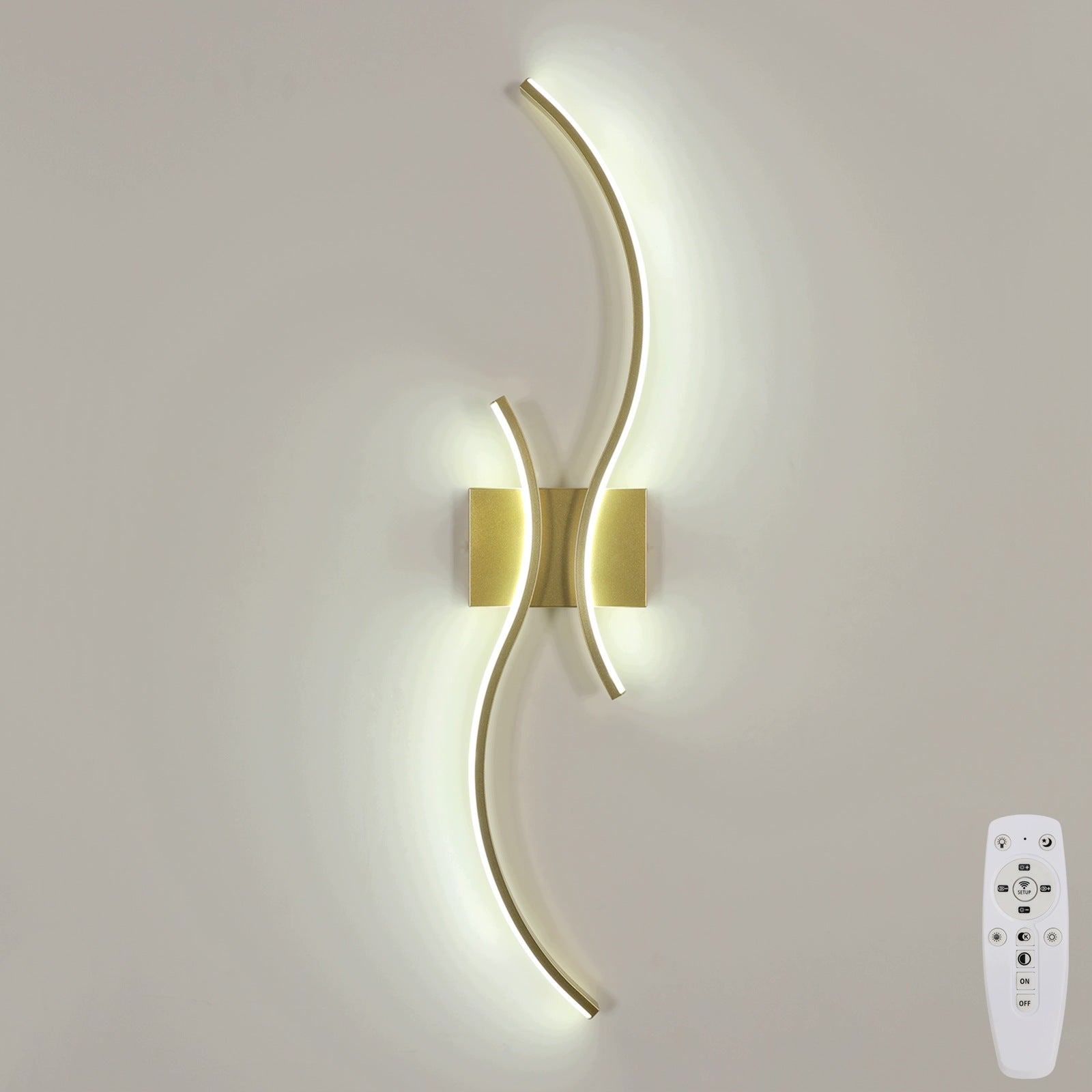 KINKIET LED LAMPA SCIENNA ZŁOTA NOWOCZESNA DO SALONU ŚCIEMNIALNA+PILOT 32W Manufacturer code 30937227