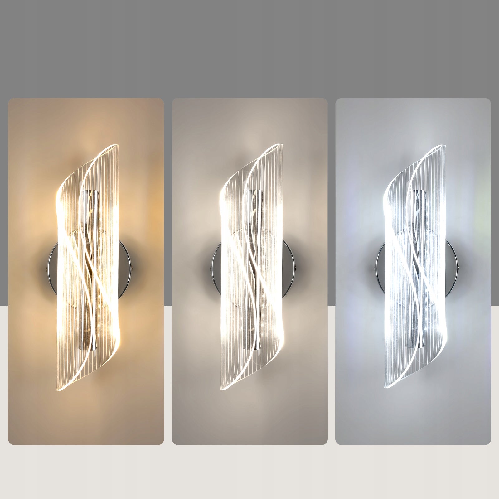 KINKIET ŚCIENNY LED LAMPA ŚCIENNA CHROM WEWNETRZNY NOWOCZESNY 16W Manufacturer code CML-30918909-2