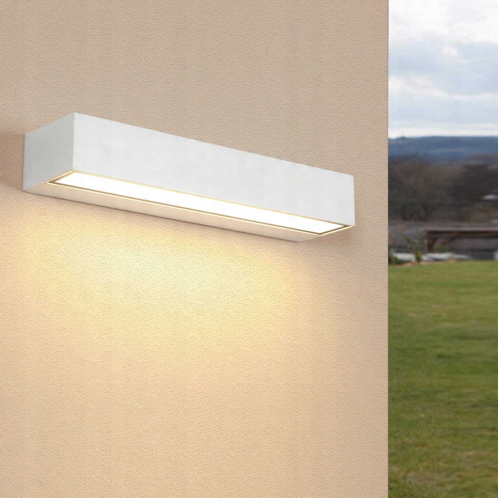 KINKIET ZEWNETRZNY LED LAMPA SCIENNA BIAŁY IP65 NOWOCZESNA 16W 3000K