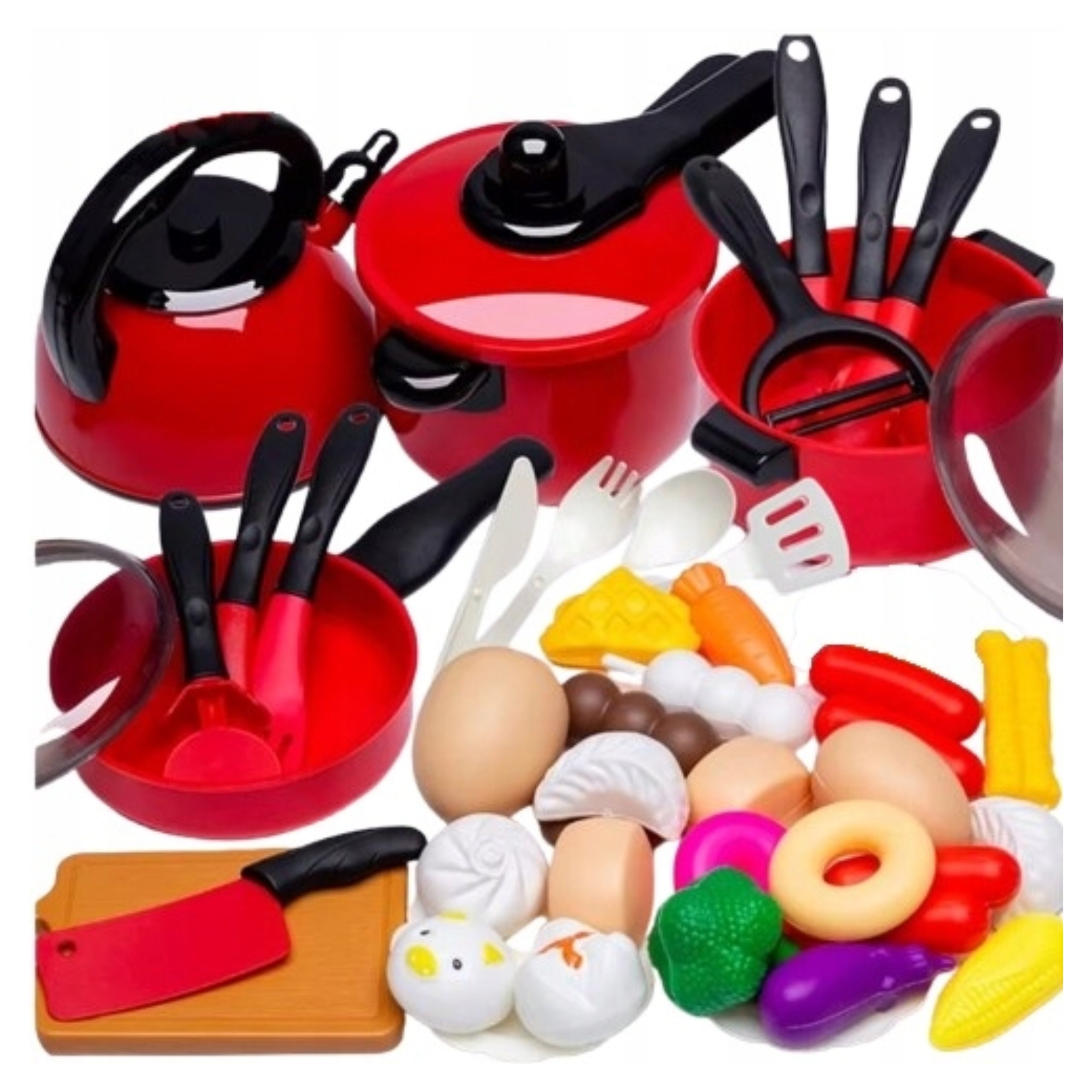 KITCHEN ACCESSORIES FOR CHILDREN SET OF MINI POTS DISHES CUTLERY ZI-31