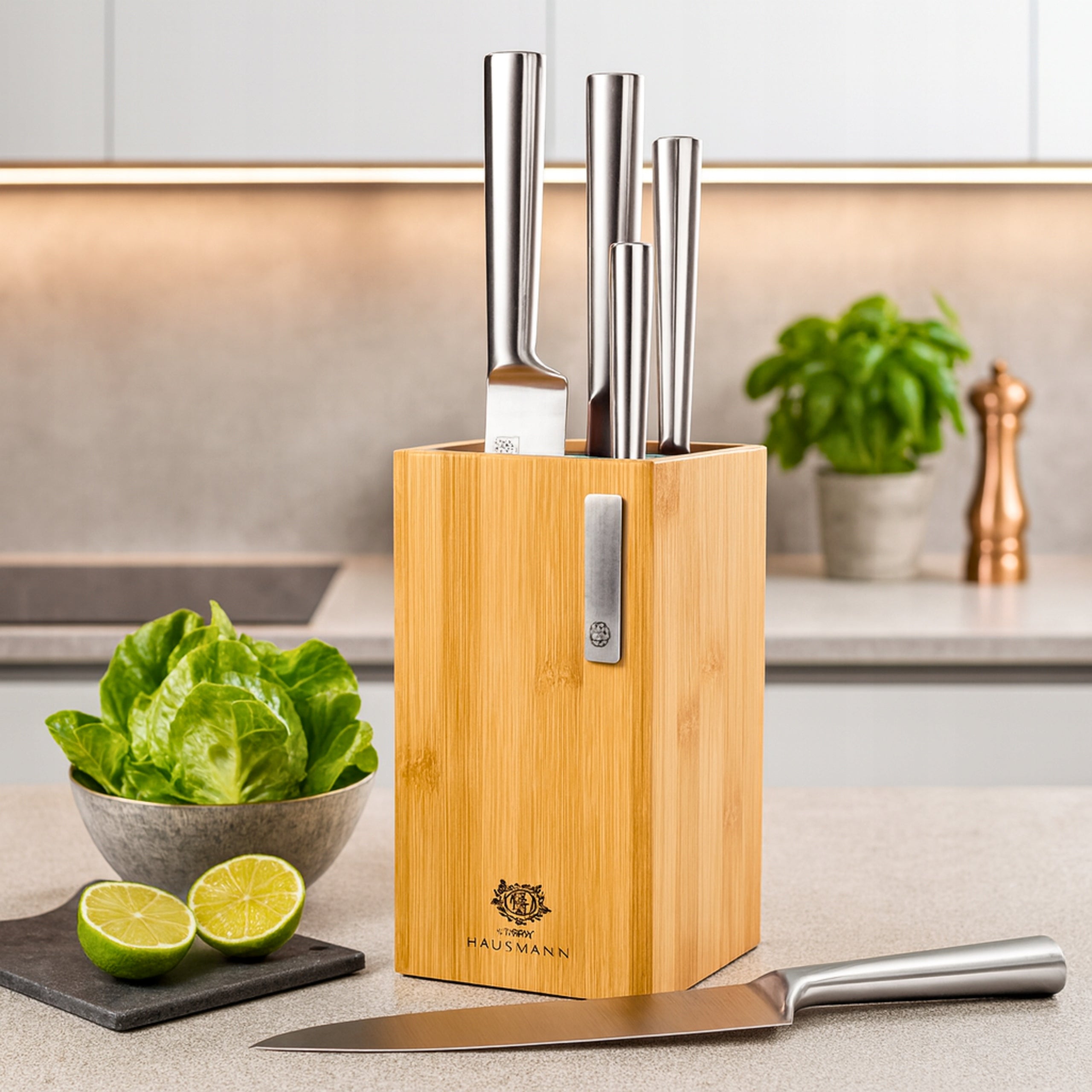 KITCHEN BLOCK LARGE KNIFE RACK INSERT STAMENS UNIVERSAL BAMBOO 23CM Manufacturer code STOJAK NA NOŻE BABMBUSOWY BLOK PRĘCIKI WKŁAD